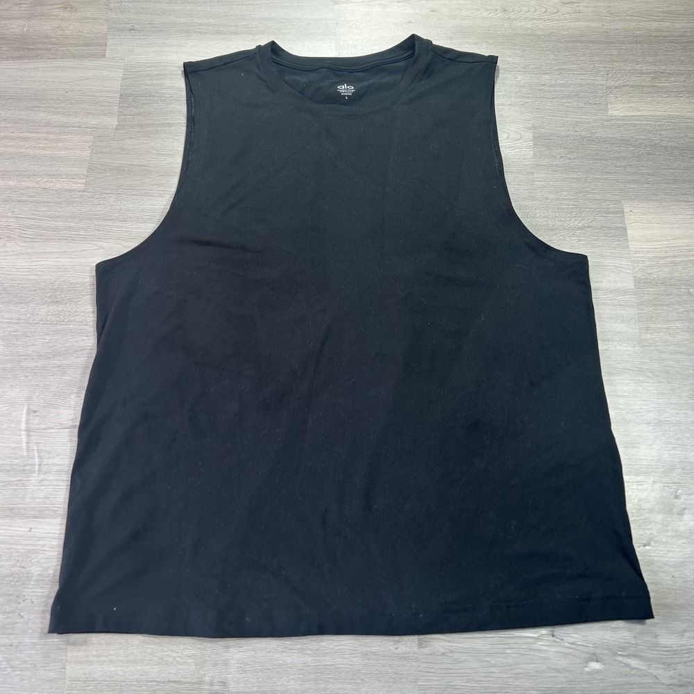 Alo Tank Top Mens Large Black Sleeveless Jersey Training Yoga Top Performance